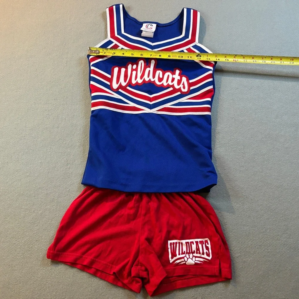 Wildcats Cheerleading Uniform Set Womens S Blue Red White Costume Halloween